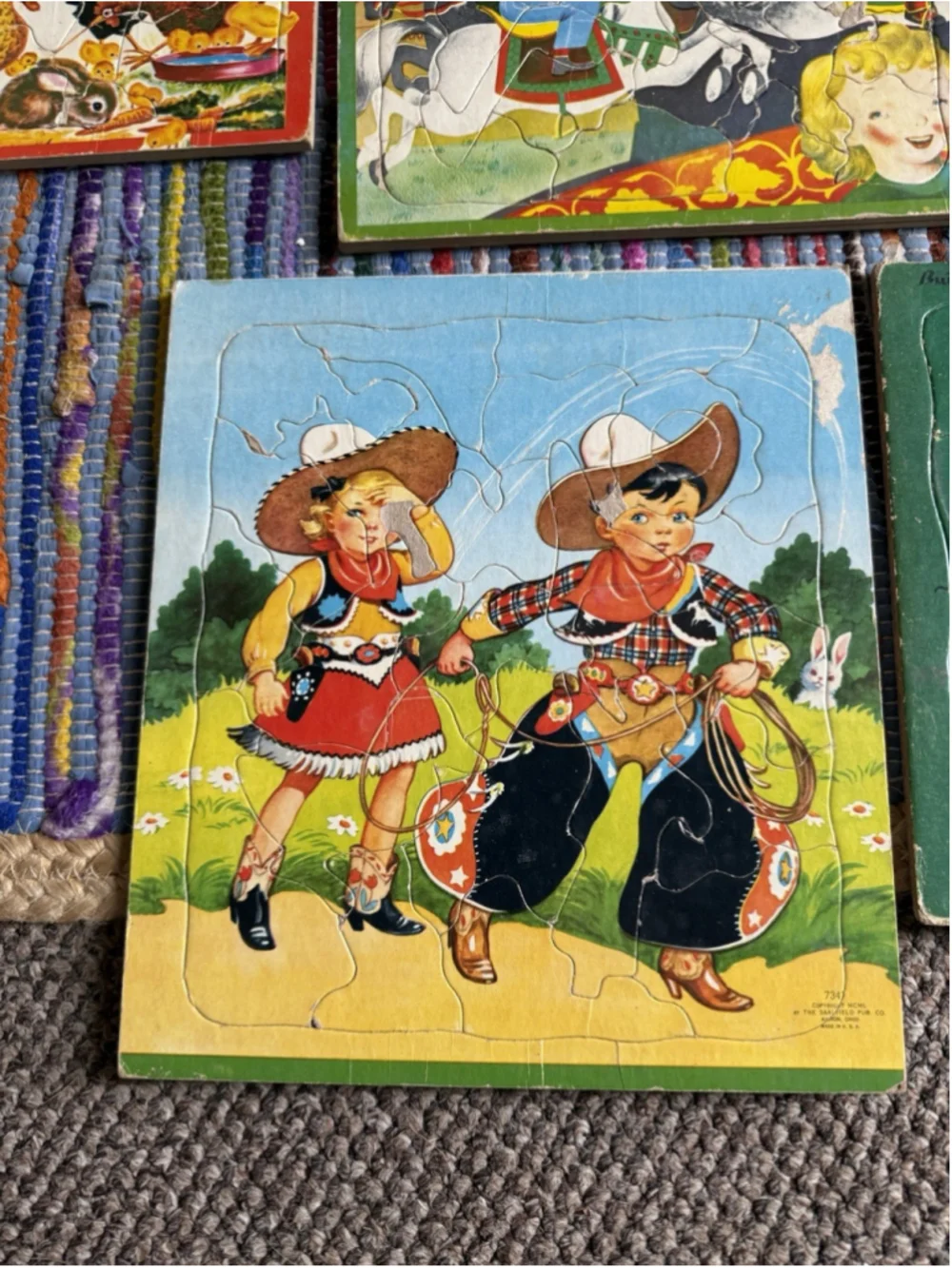 Vintage Cardboard Jigsaw Puzzles Lot (10) 1940-1950 Various Condition.